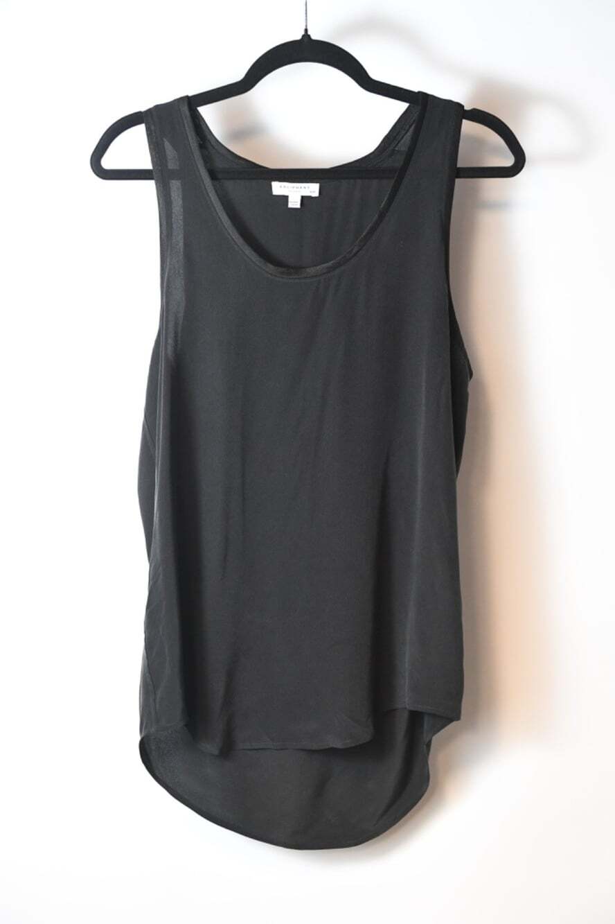 Equipment Women's Size M Charcoal Black 100% Silk Sleeveless Tank Dressy